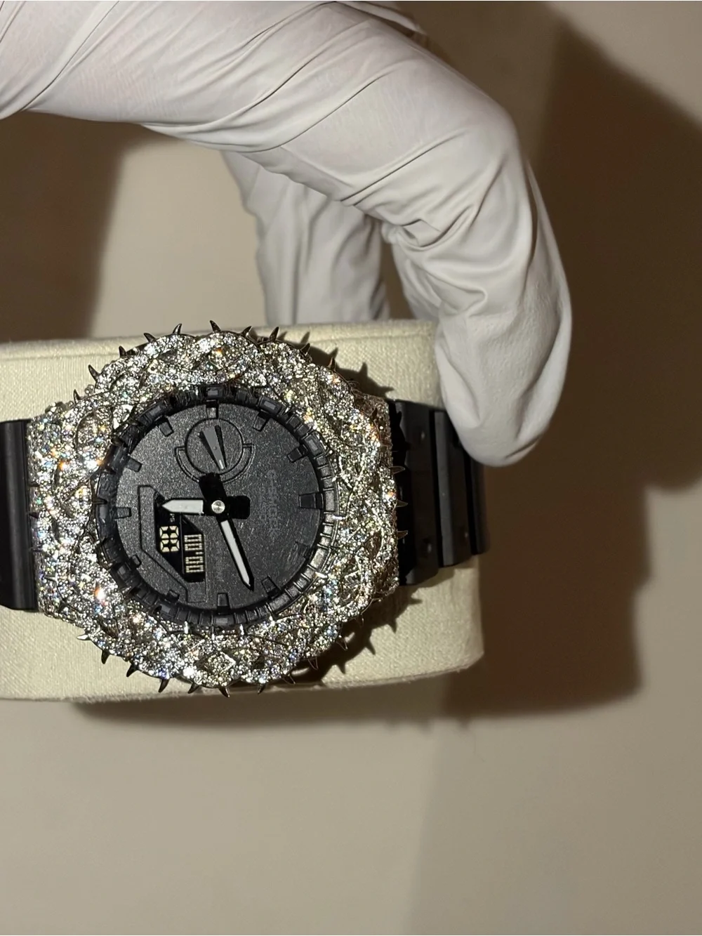G-Shock Black Digital-Analog Watch with Silver Crystal Bezel